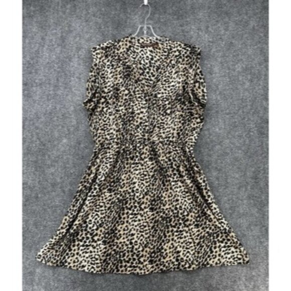 Speed Control Women’s Plus Size 3X Leopard Print Dress Short Sleeve Mob Wife - Picture 1 of 12